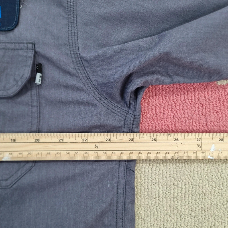 Carhartt FR Boxy Fit Cropped Shirt Long Sleeve large plain grey Button Up Skater Y2K