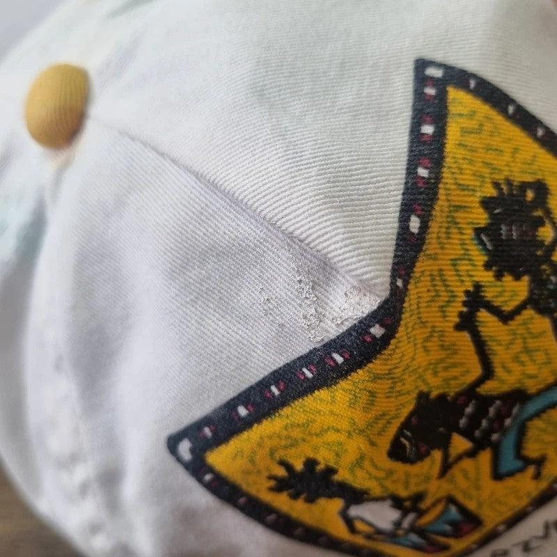 Vintage American Trucker Hat Snapback cap one size white yellow cozumel island mexico