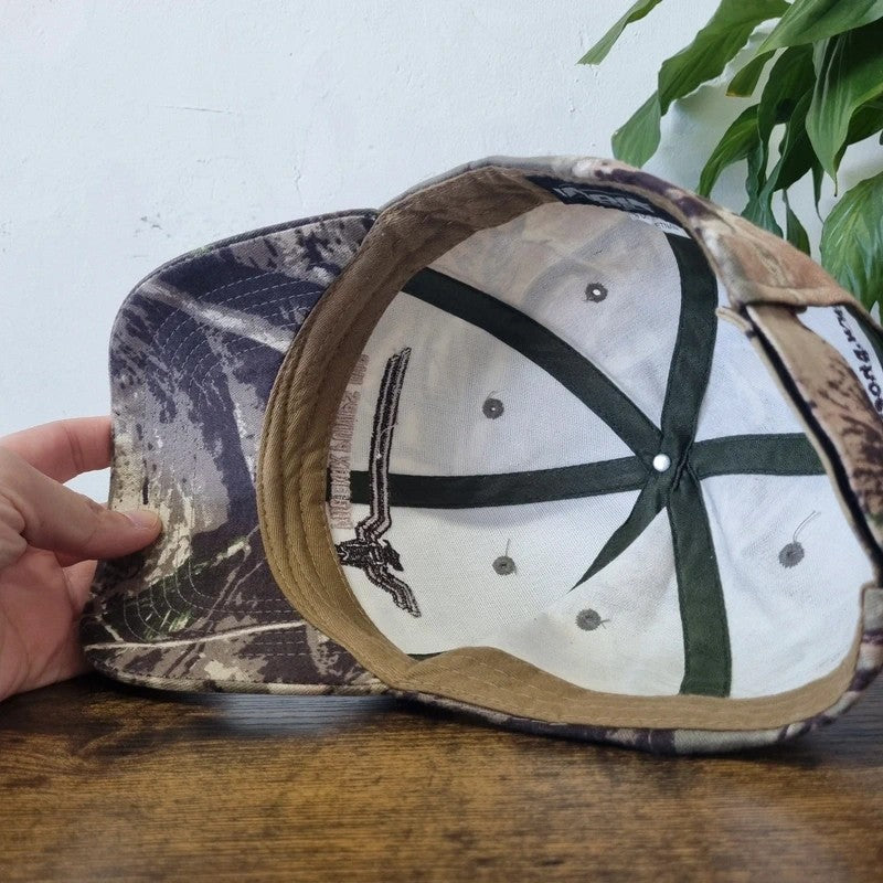 Vintage American Baseball Hat Snapback cap one size beige khaki realtree camo phoenix pumps