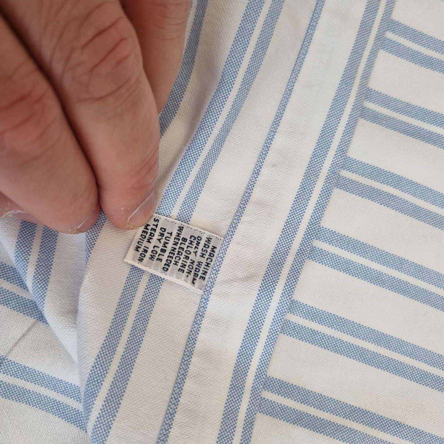 Ralph Lauren OXFORD SHIRT BLAKE 100% COTTON STRIPE - White - Size L