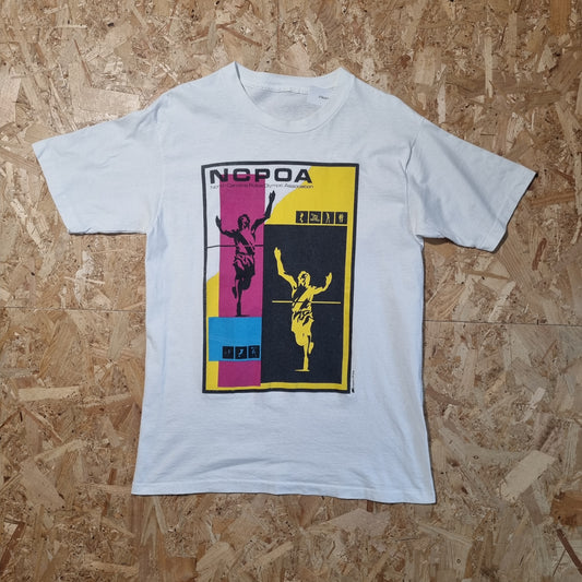 VINTAGE T-SHIRT NCPOA IBM 90'S SPORTS  SINGLE STITCH - WHITE - SIZE S