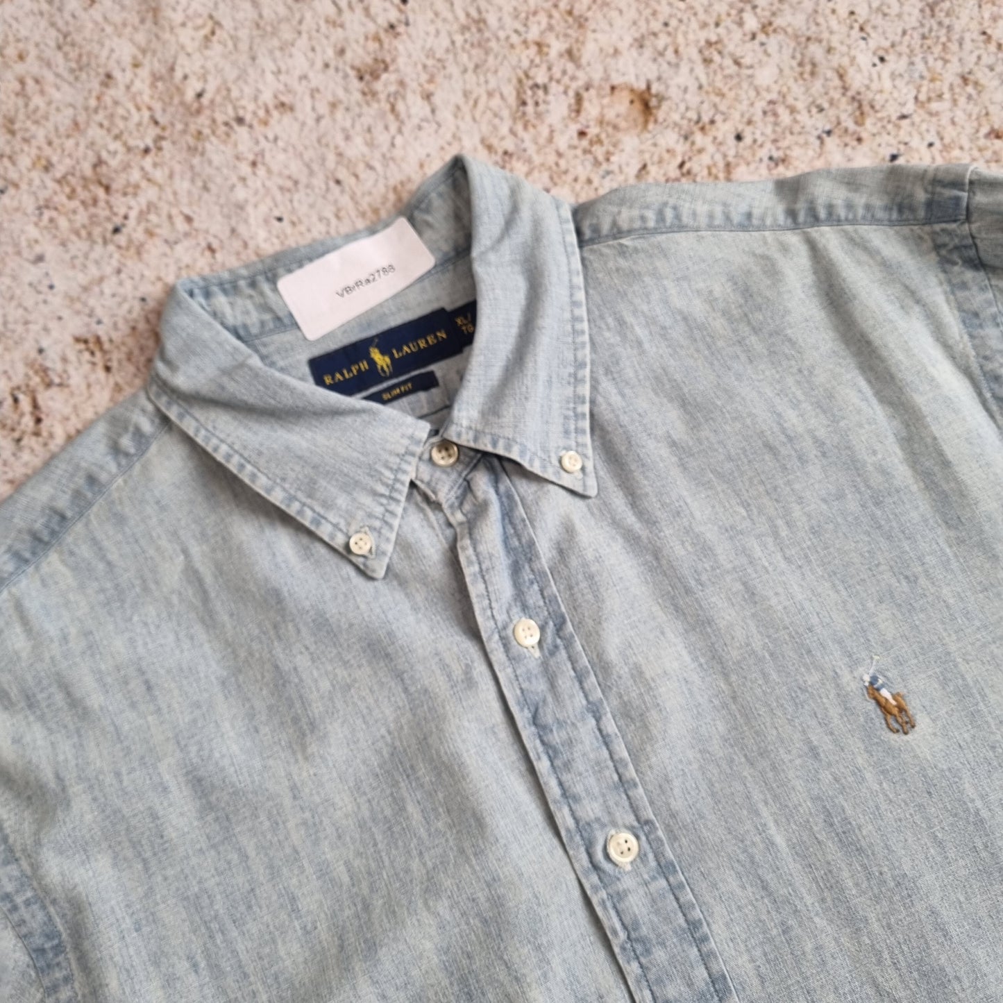 RALPH LAUREN OXFORD SHIRT SLIM FIT DENIM STYLE - Blue - Size XL