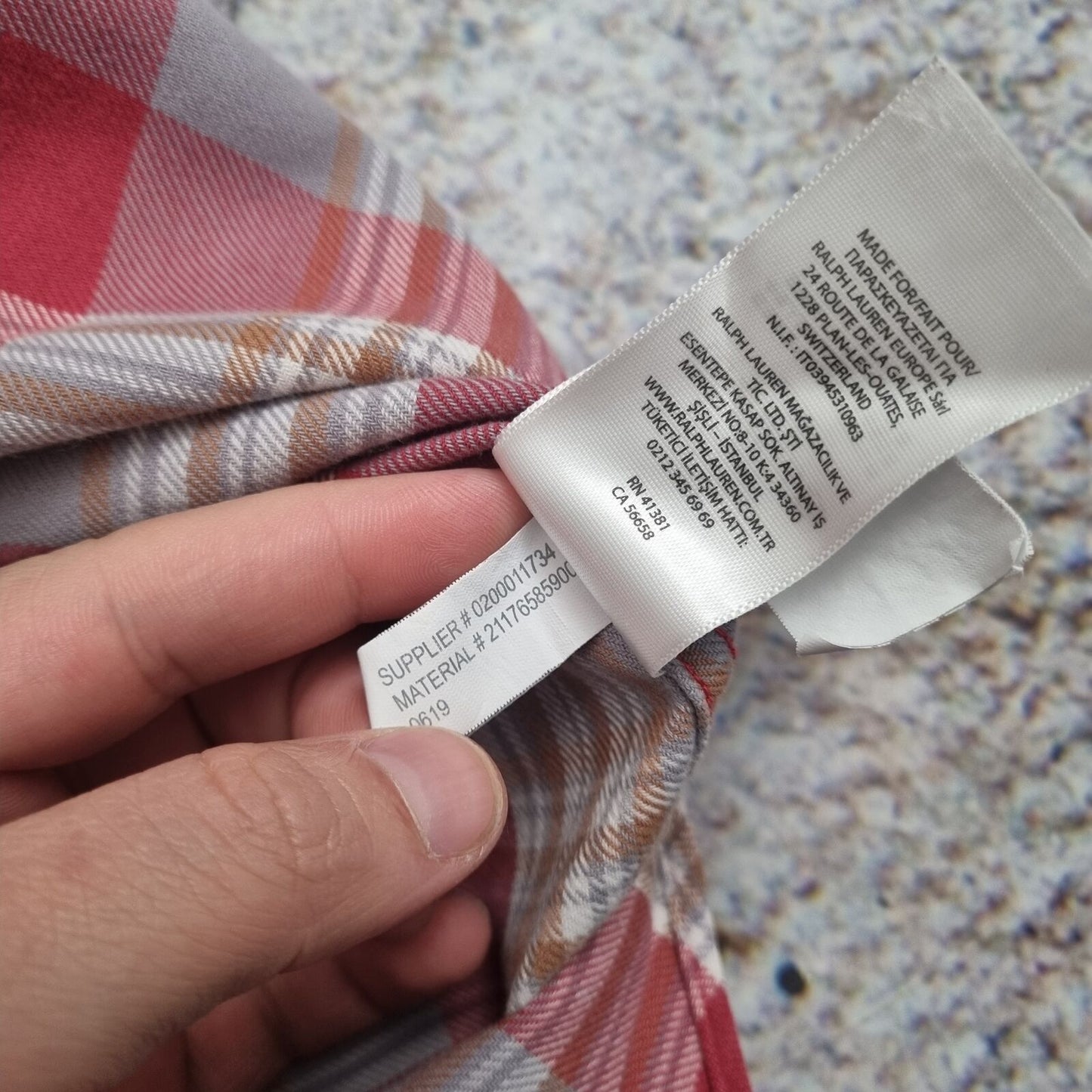 Ralph Lauren OXFROD SHIRT FLANNEL CHECK  - Red - Size S