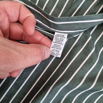 Ralph Lauren OXFORD SHIRT BLAKE 100% COTTON STRIPE - Green - Size L