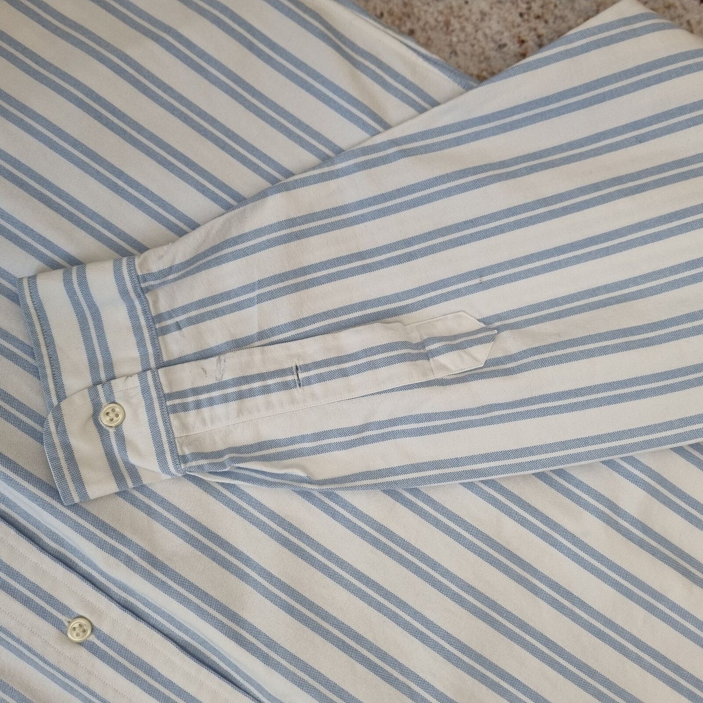Ralph Lauren OXFORD SHIRT BLAKE 100% COTTON STRIPE - White - Size L