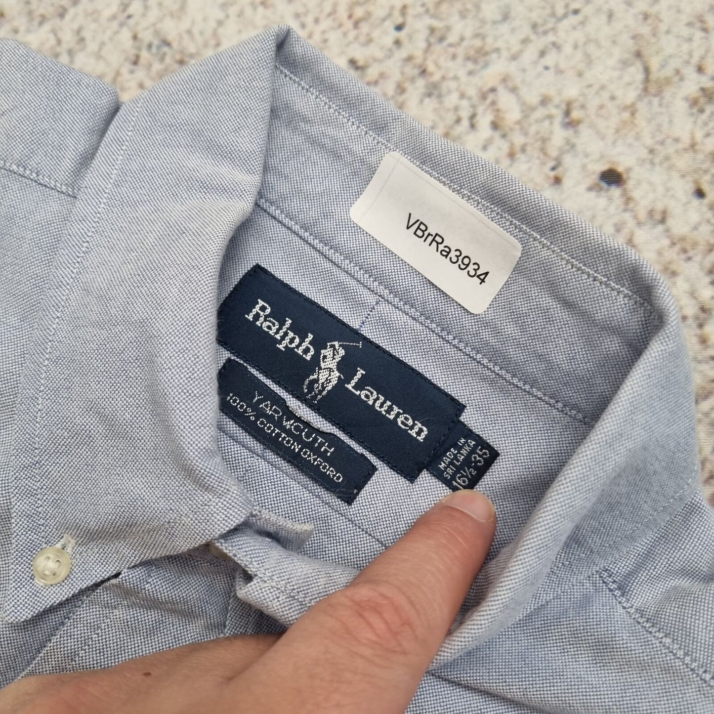 Ralph Lauren OXFORD SHIRT YARMOUTH PLAIN - Blue - Size 16.5 35