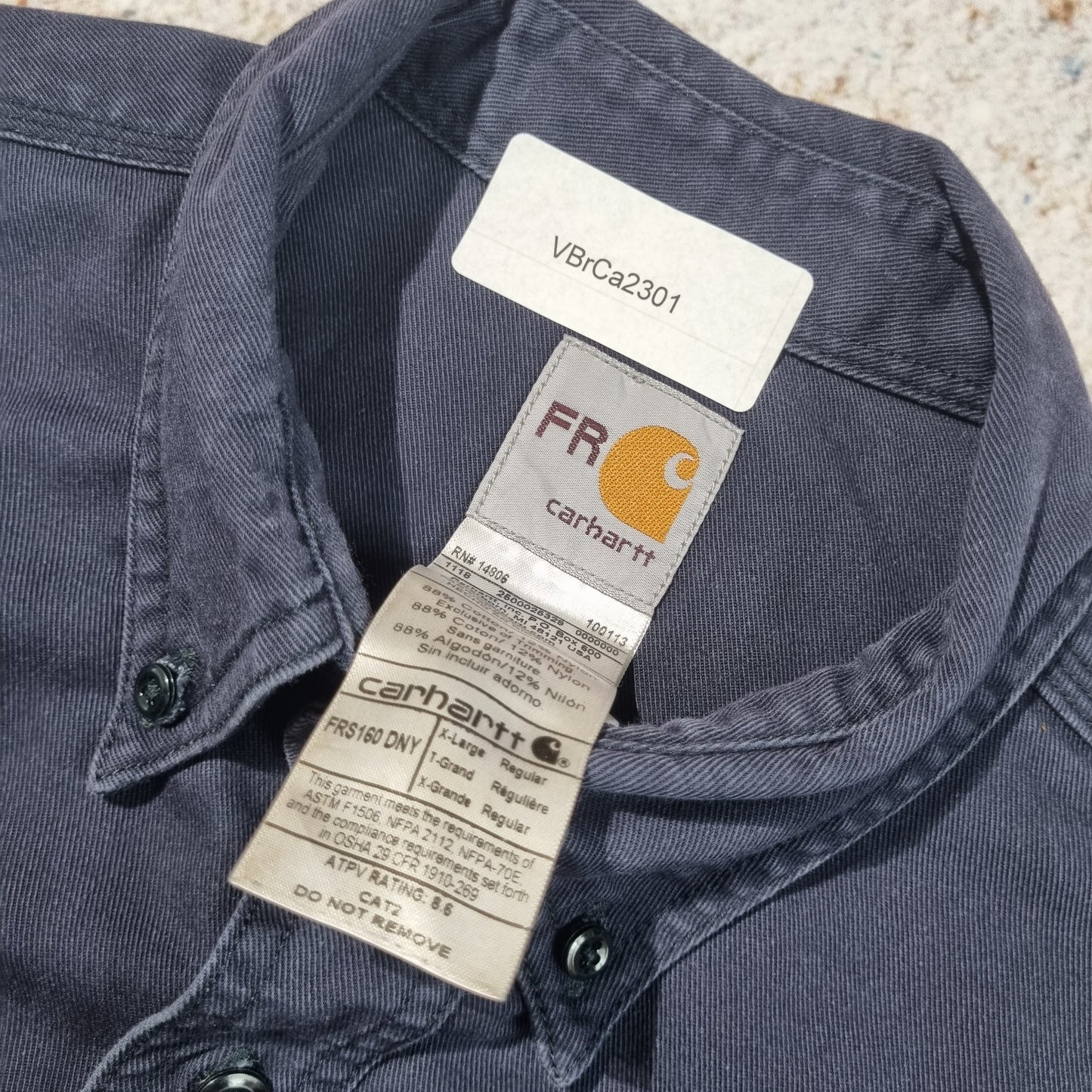 CARHARTT FR SHIRT WORKWEAR REGULAR FIT - Blue - Size XL