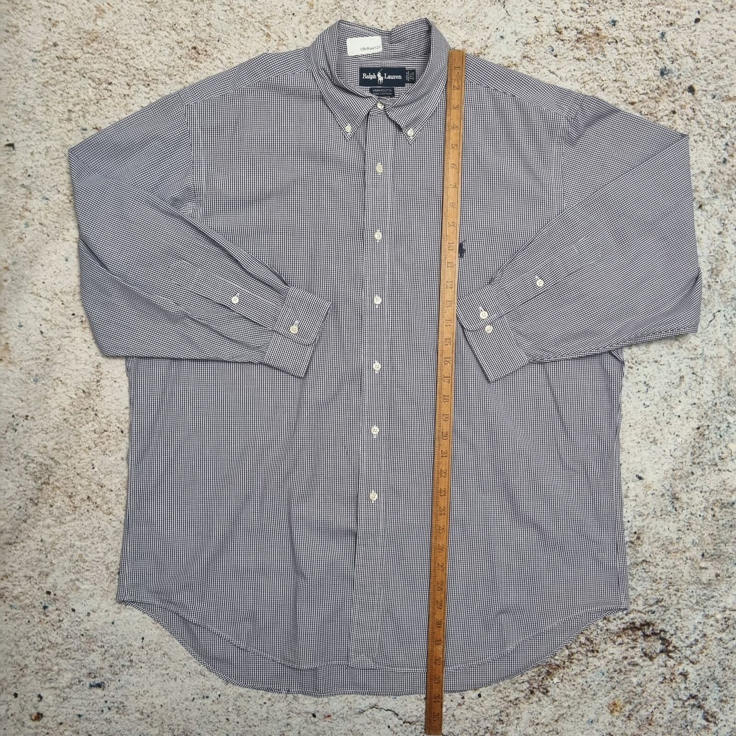 Ralph Lauren OXFORD SHIRT YARMOUTH CHECK PLAID - Blue - Size 17.5