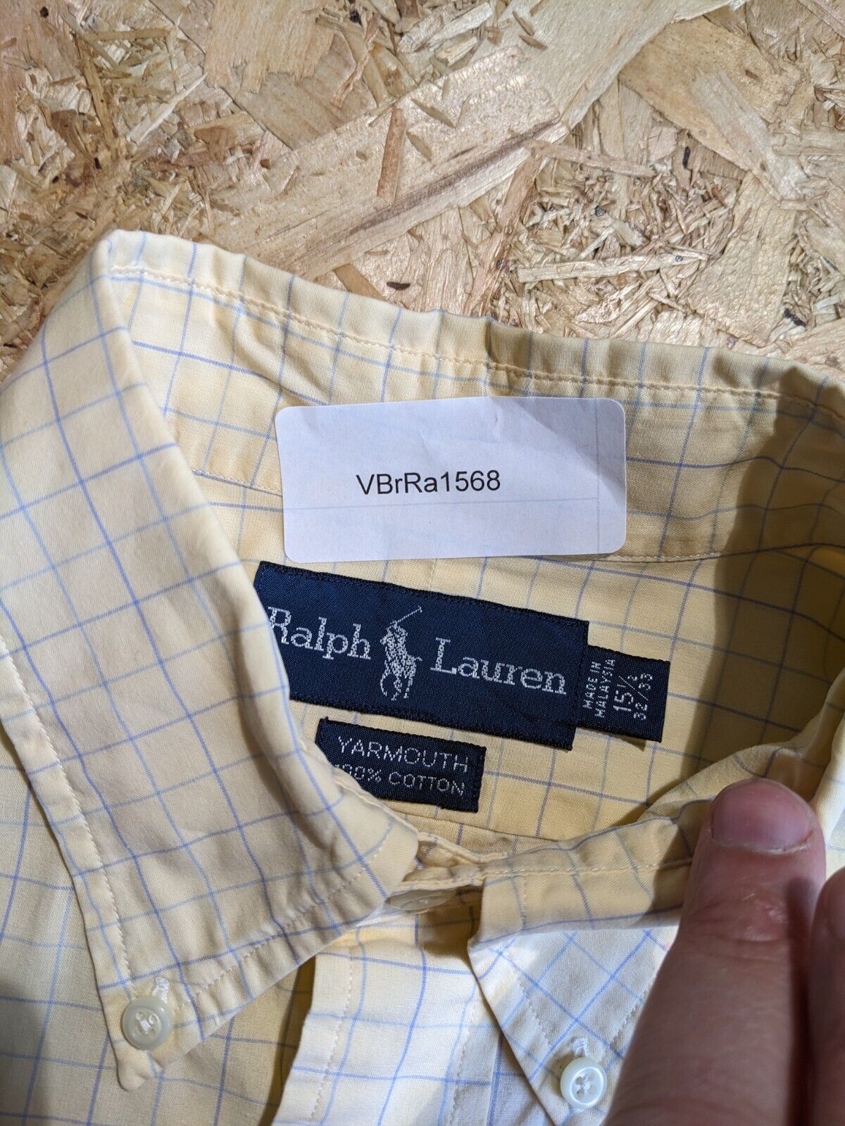Ralph Lauren Sleeve Yarmouth Check - Size 15.5 32 33- Yellow