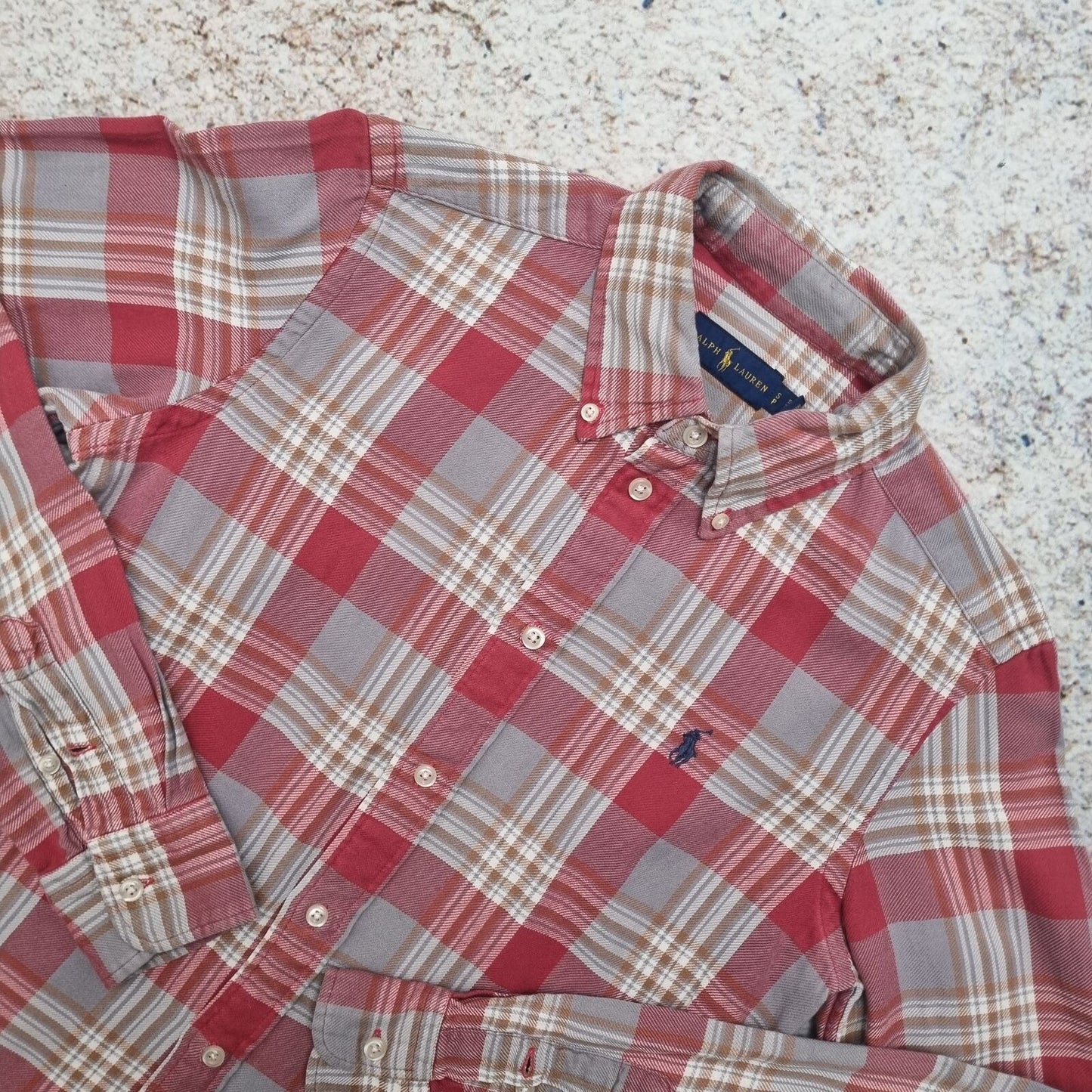 Ralph Lauren OXFROD SHIRT FLANNEL CHECK  - Red - Size S