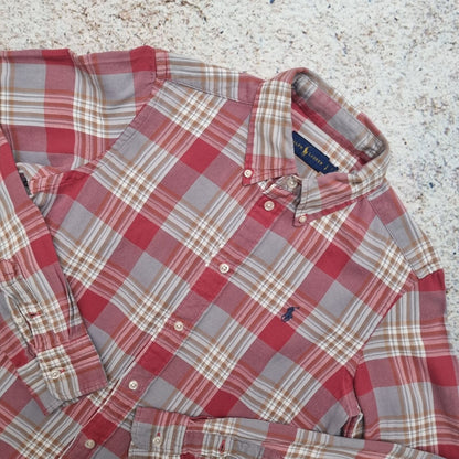 Ralph Lauren OXFROD SHIRT FLANNEL CHECK  - Red - Size S