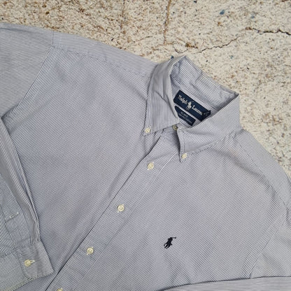 Ralph Lauren OXFORD SHIRT BLAKE TWO PLY STRIPE  - Blue - Size M
