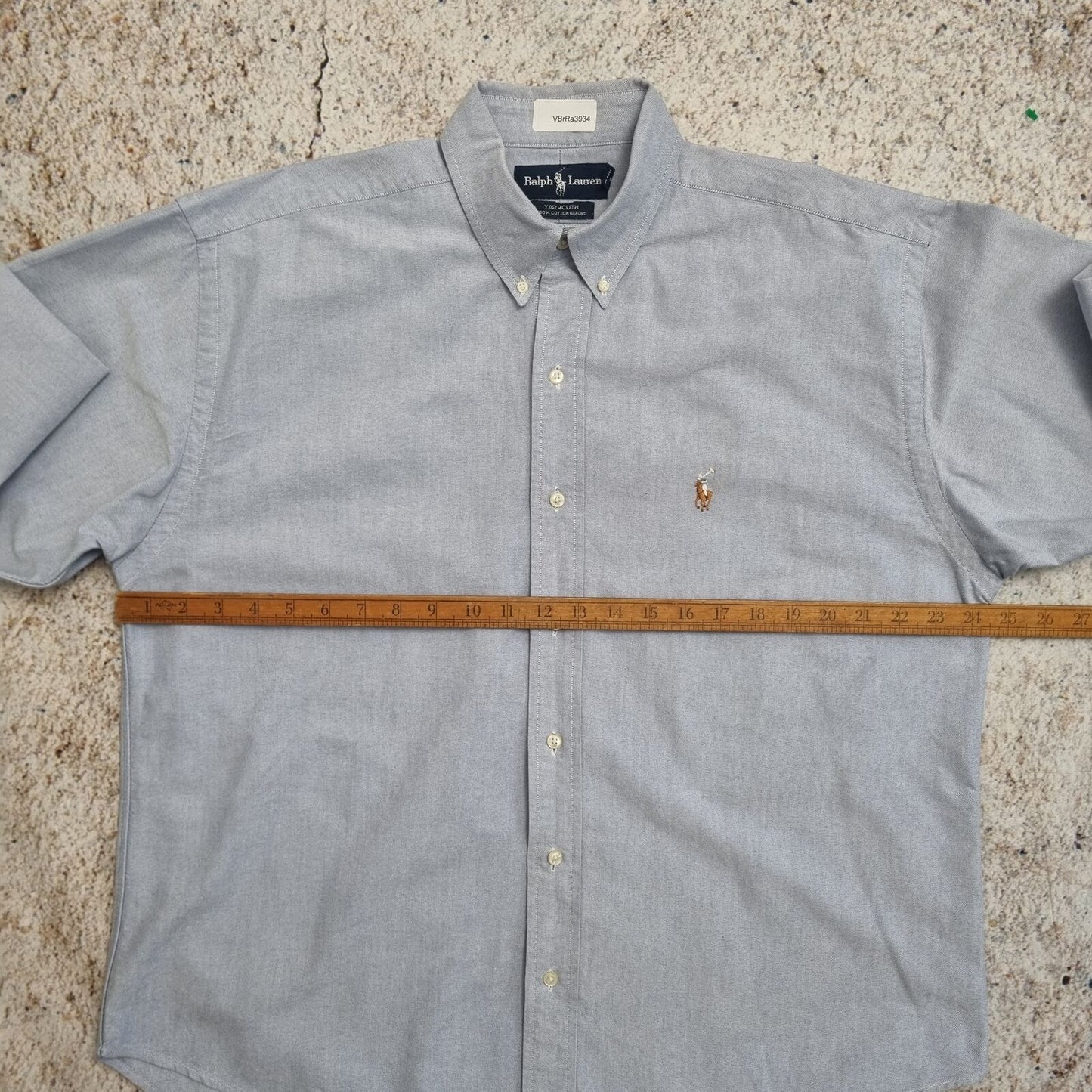 Ralph Lauren OXFORD SHIRT YARMOUTH PLAIN - Blue - Size 16.5 35