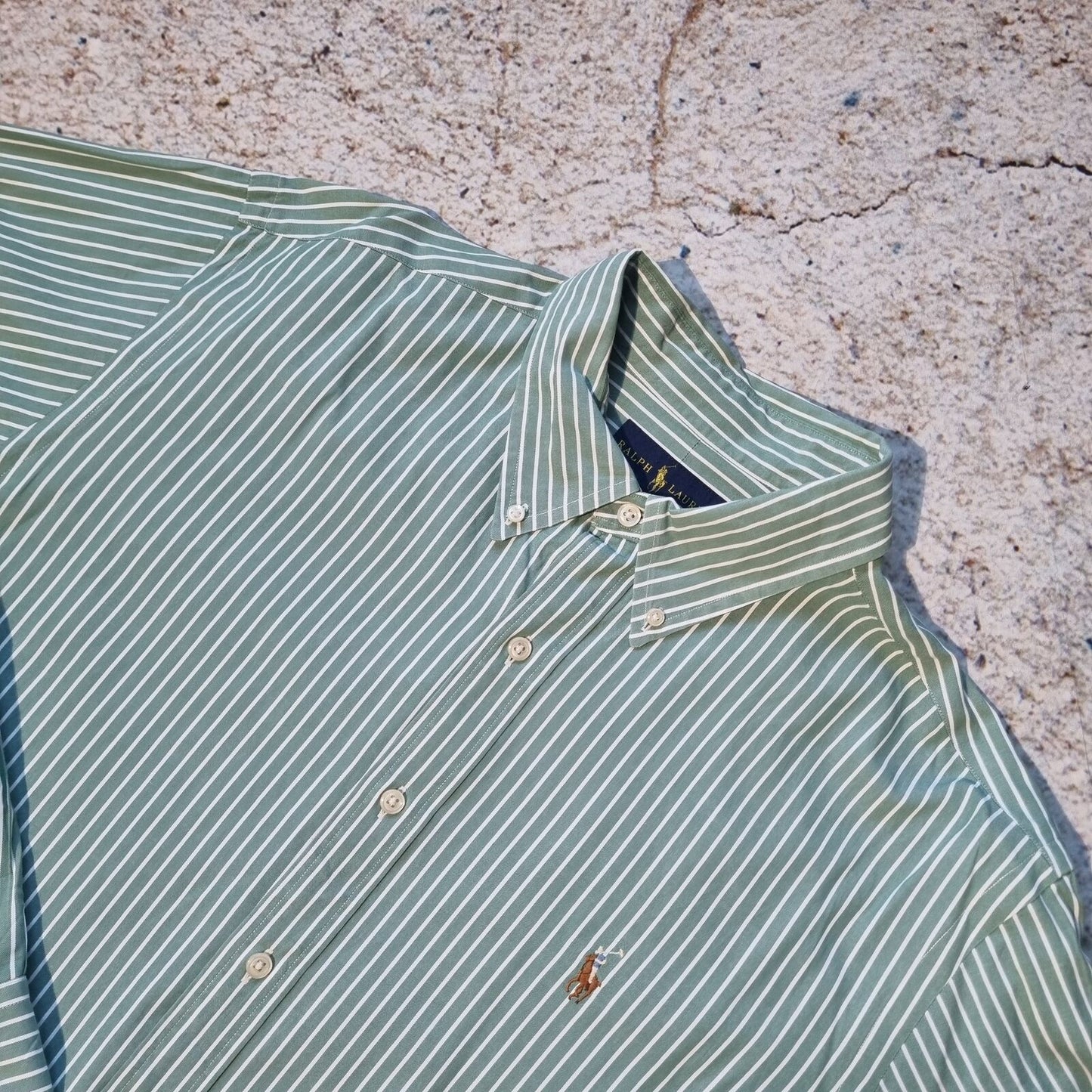 Ralph Lauren OXFORD SHIRT CLASSIC FIT STRIPE - Green - Size 17 34 35