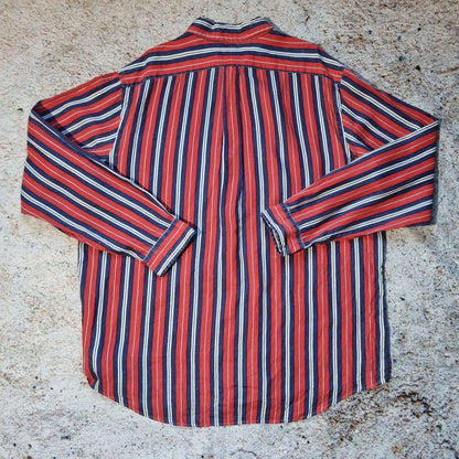 Ralph Lauren OXFORD SHIRT 100% LINEN STRIPE - Red - Size XXL