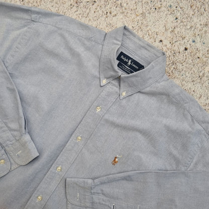 Ralph Lauren OXFORD SHIRT YARMOUTH PLAIN - Blue - Size 16.5 35