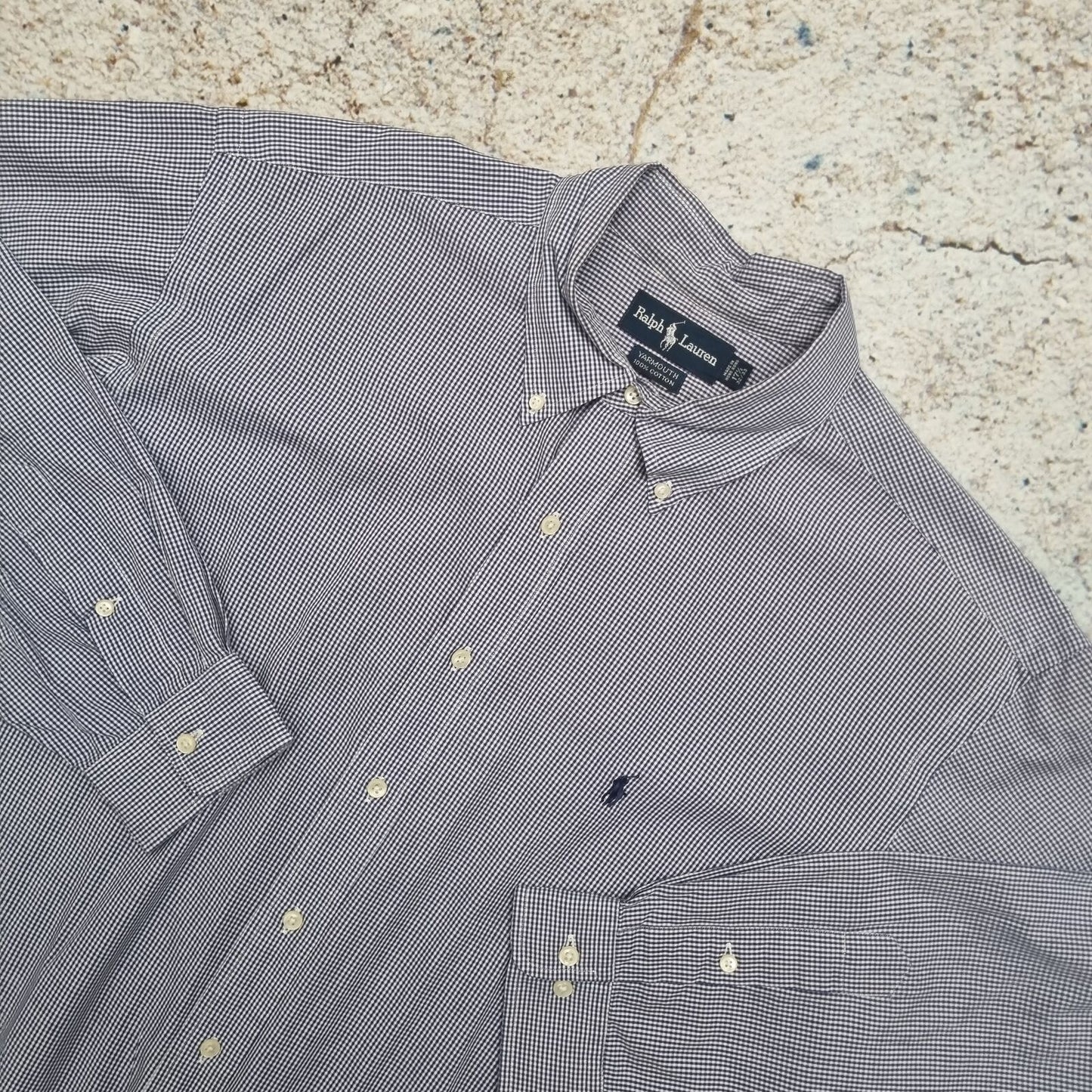 Ralph Lauren OXFORD SHIRT YARMOUTH CHECK PLAID - Blue - Size 17.5