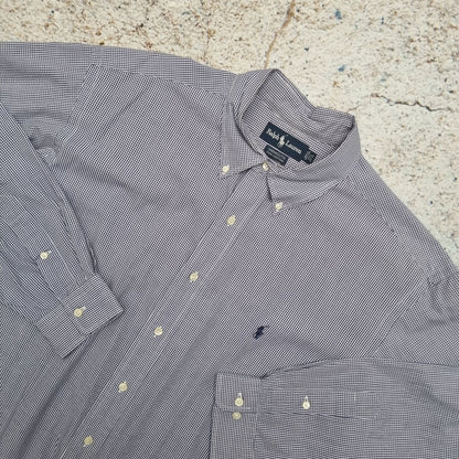 Ralph Lauren OXFORD SHIRT YARMOUTH CHECK PLAID - Blue - Size 17.5