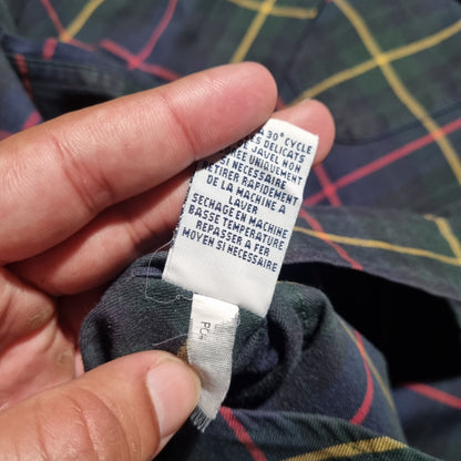 Ralph Lauren Oxford Shirt Check Tartan-  Size M - Red Green