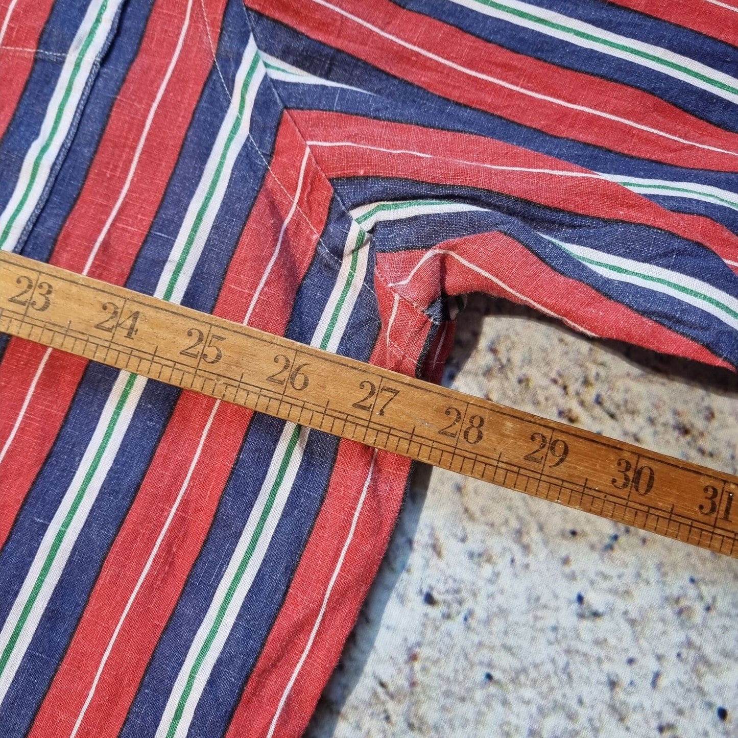 Ralph Lauren OXFORD SHIRT 100% LINEN STRIPE - Red - Size XXL