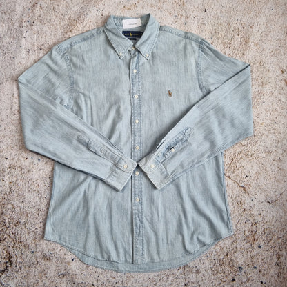 RALPH LAUREN OXFORD SHIRT SLIM FIT DENIM STYLE - Blue - Size XL