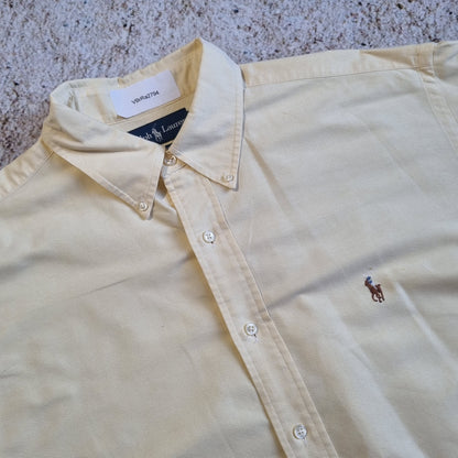 RALPH LAUREN OXFORD SHIRT YARMOUTH PLAIN - Yellow - Size 16.5 32/33