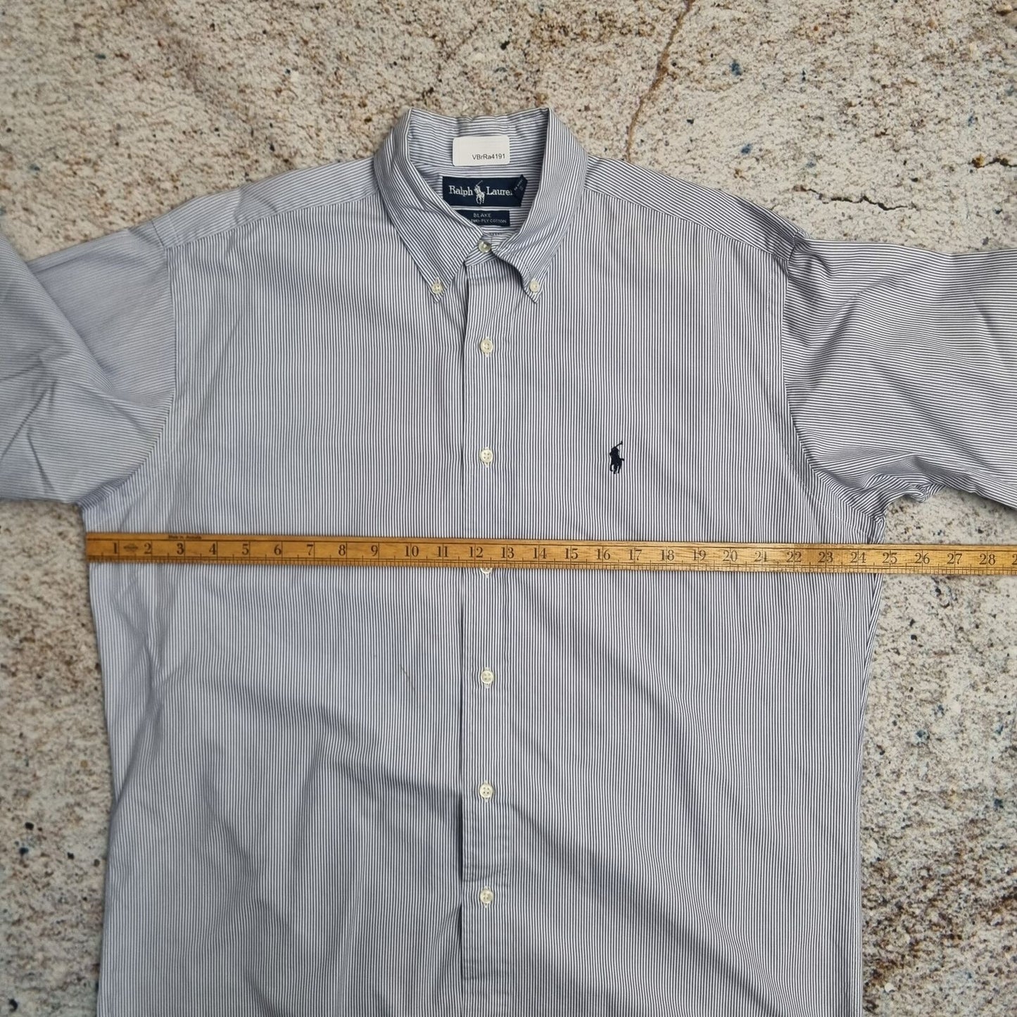 Ralph Lauren OXFORD SHIRT BLAKE TWO PLY STRIPE  - Blue - Size M