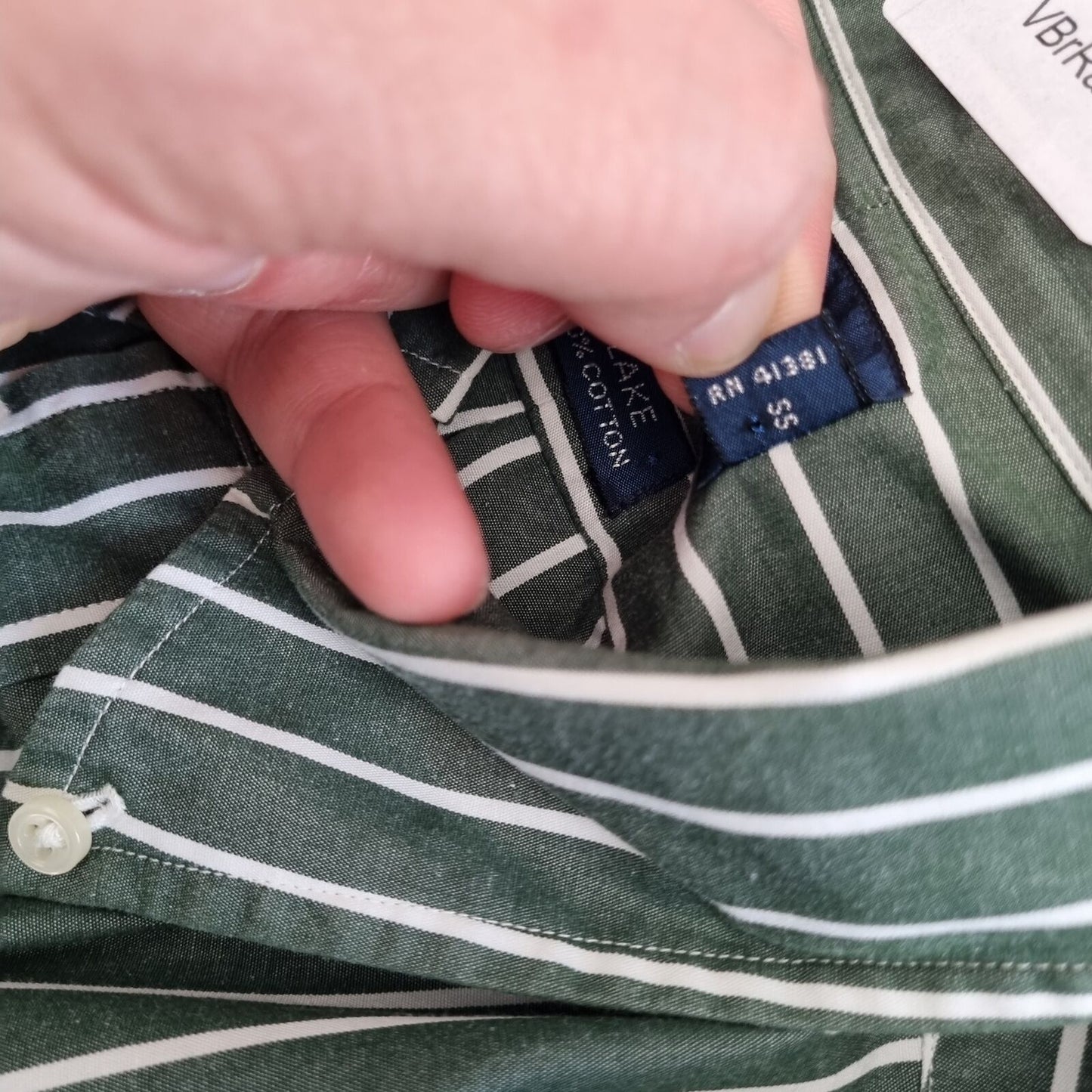 Ralph Lauren OXFORD SHIRT BLAKE 100% COTTON STRIPE - Green - Size L