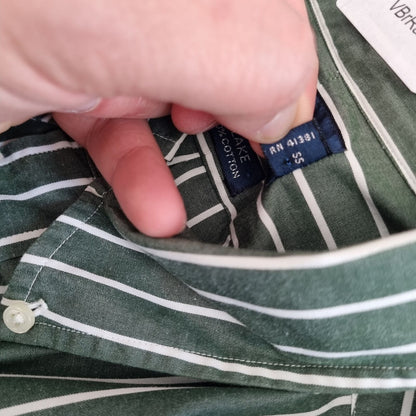 Ralph Lauren OXFORD SHIRT BLAKE 100% COTTON STRIPE - Green - Size L