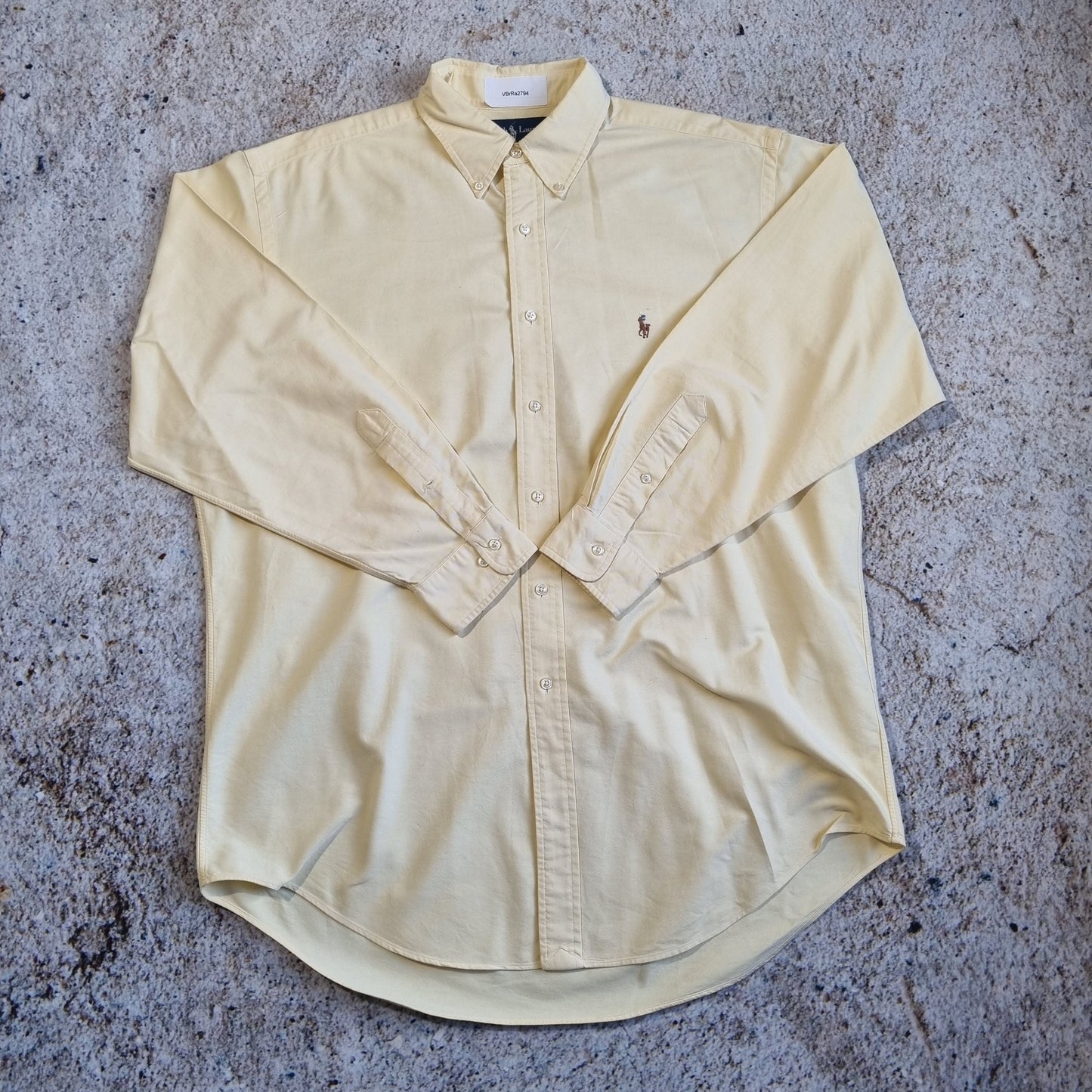 RALPH LAUREN OXFORD SHIRT YARMOUTH PLAIN - Yellow - Size 16.5 32/33