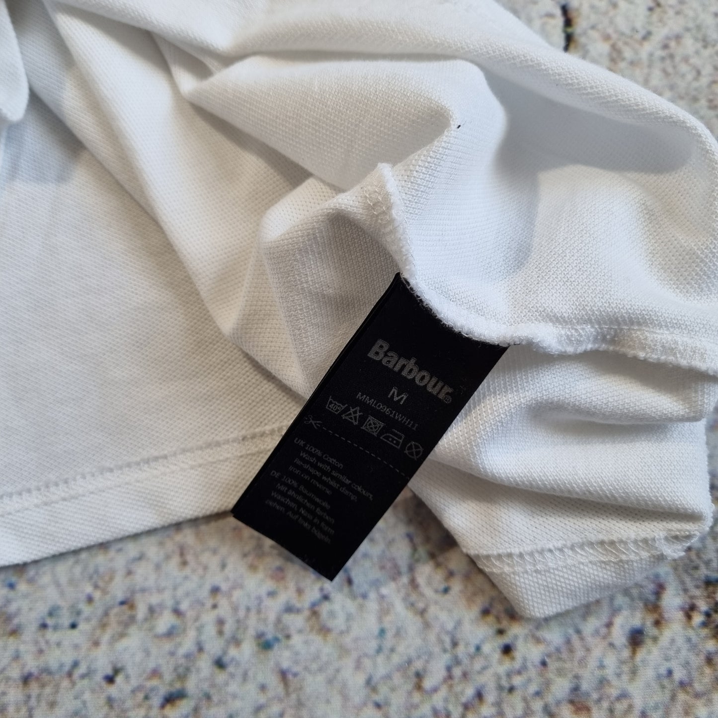 BARBOUR BEACON POLO SHIRT  - WHITE - Size M