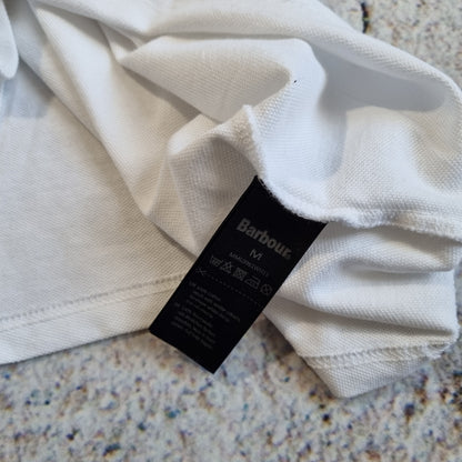 BARBOUR BEACON POLO SHIRT  - WHITE - Size M