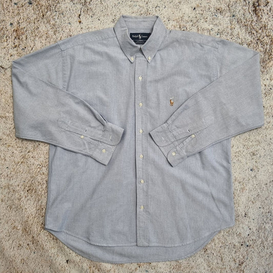Ralph Lauren OXFORD SHIRT YARMOUTH PLAIN - Blue - Size 16.5 35