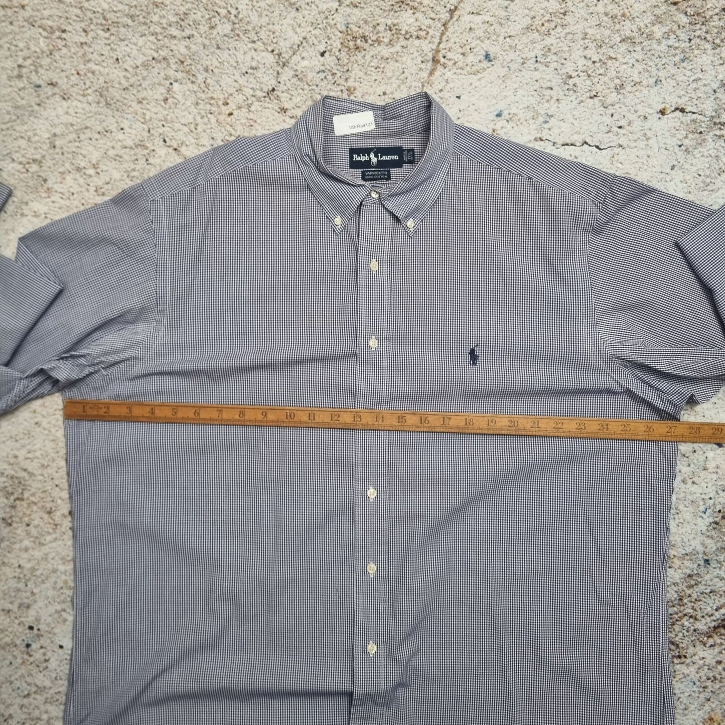 Ralph Lauren OXFORD SHIRT YARMOUTH CHECK PLAID - Blue - Size 17.5