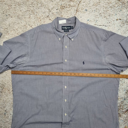 Ralph Lauren OXFORD SHIRT YARMOUTH CHECK PLAID - Blue - Size 17.5
