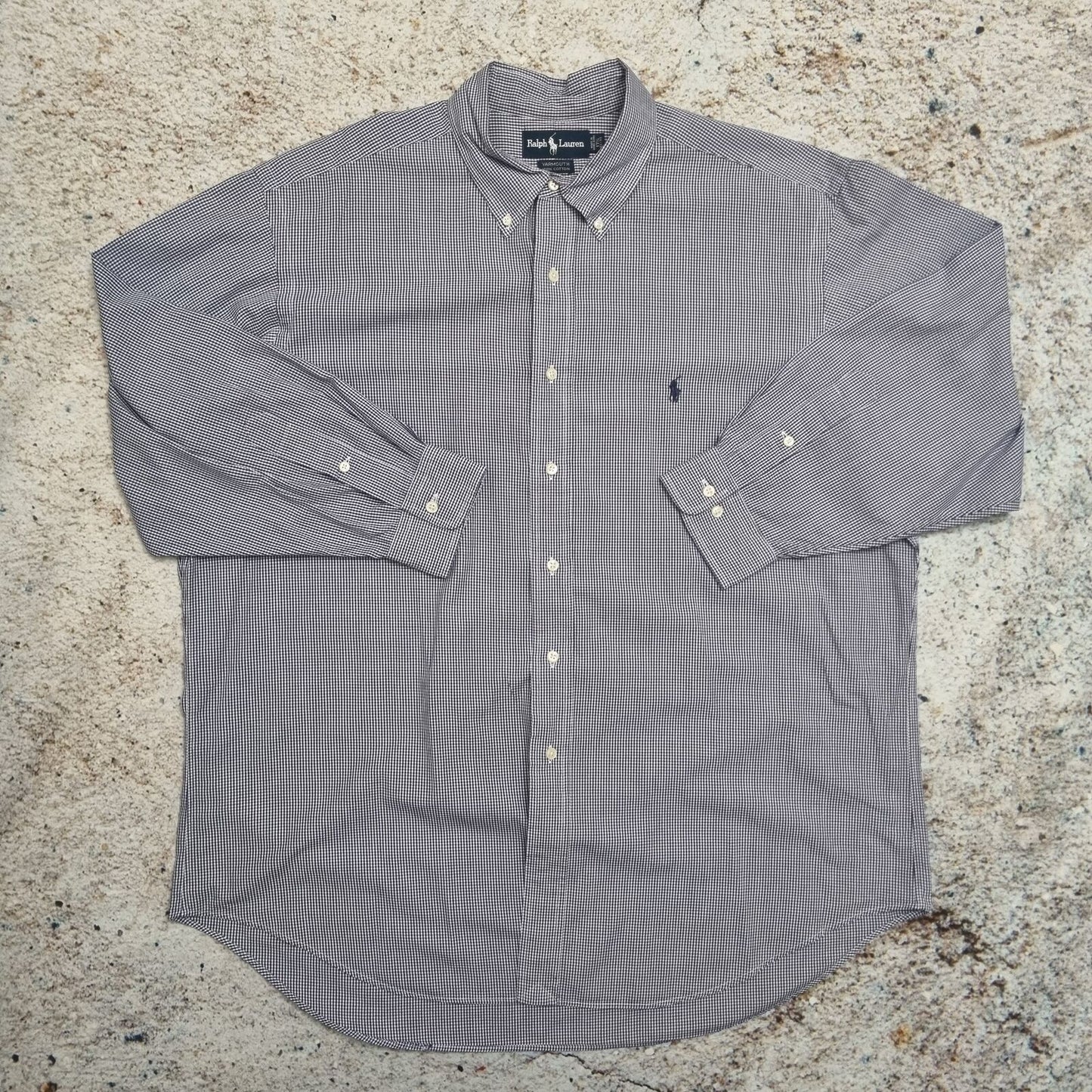 Ralph Lauren OXFORD SHIRT YARMOUTH CHECK PLAID - Blue - Size 17.5