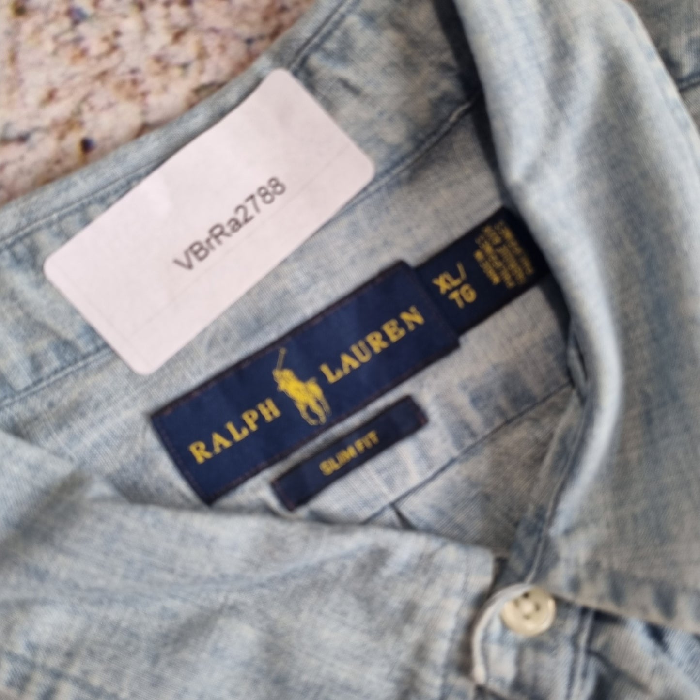 RALPH LAUREN OXFORD SHIRT SLIM FIT DENIM STYLE - Blue - Size XL